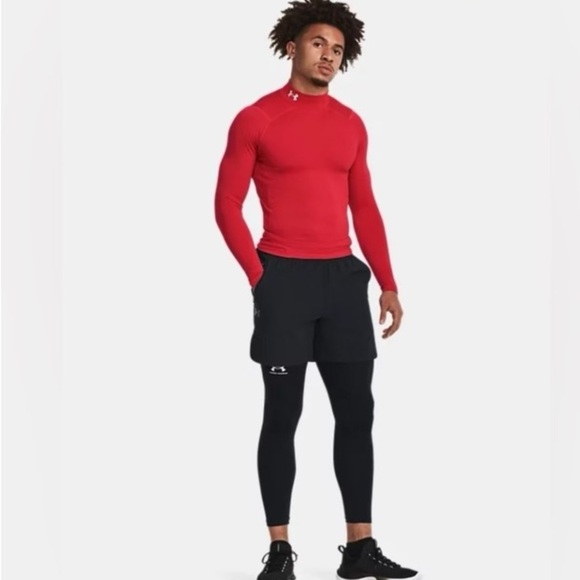 UA cold gear mock-neck long-sleeve XXL winter thermal work construction red - Picture 2 of 4